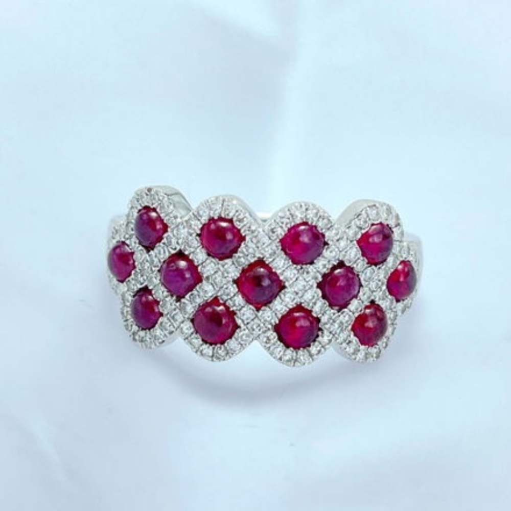 Silver Ring with Vibrant Red Accents